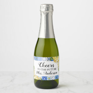 Etiquetas Para Vinos Espumosos Futura Sra. Bridal Shower Sparkling Wine Label