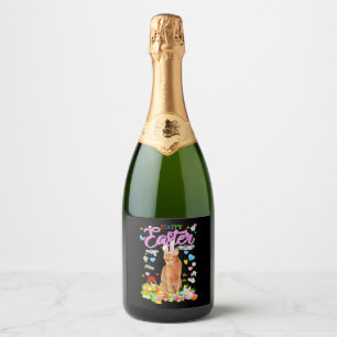 Etiquetas Para Vinos Espumosos Gato Abysinian Feliz Pascua