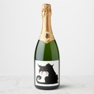 Etiquetas Para Vinos Espumosos gato gruñón   
