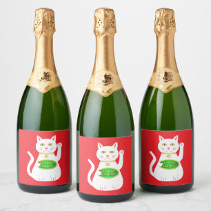 Etiquetas Para Vinos Espumosos Gato Lucky Oriental