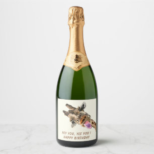 Etiquetas Para Vinos Espumosos Graciosa jirafa Sparkling Wine Label - Texto Perso