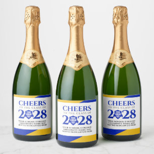 Etiquetas Para Vinos Espumosos Graduación de la Universidad de la Escuela de Oro