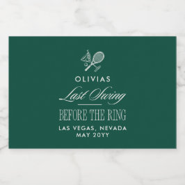 Etiquetas Para Vinos Espumosos Green Tennis Bachelorette Elegant Modern