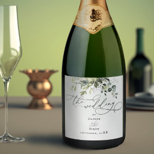Etiquetas Para Vinos Espumosos Greeneration Modern Script Boda