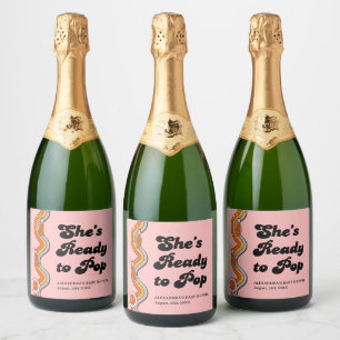 Etiquetas Para Vinos Espumosos Groovy Ella Está Lista para Sacudir el Polvo Rosa 