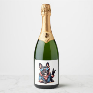 Etiquetas Para Vinos Espumosos Guay Dogzz un fresco bulldog francés con gafas de