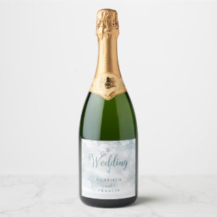 Etiquetas Para Vinos Espumosos Guión de copos de nieve elegantes boda de invierno