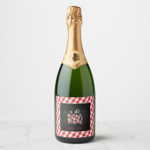 Etiquetas Para Vinos Espumosos Hago BBQ Sparkling Wine Label - Rojo - Personaliza