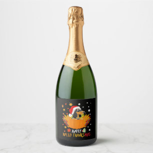 Etiquetas Para Vinos Espumosos Halloween de Acción de Gracias Teckel