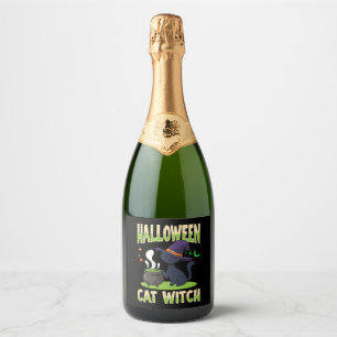 Etiquetas Para Vinos Espumosos Halloween Halloween Cat Witch