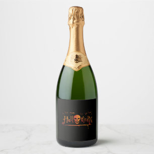 Etiquetas Para Vinos Espumosos Halloween Skull