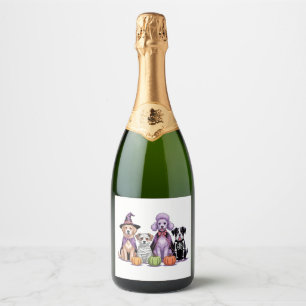 Etiquetas Para Vinos Espumosos Halloween Squad Dog