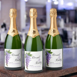 Etiquetas Para Vinos Espumosos Hermosa Wisteria Floral Bridal Shower Brunch Bubbl