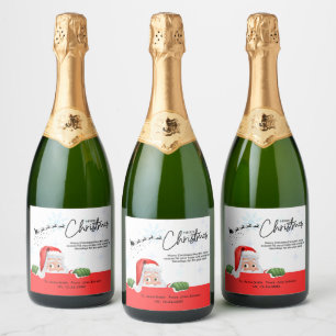 ETIQUETAS PARA VINOS ESPUMOSOS HO HO HO SANTA XMAS TEXT