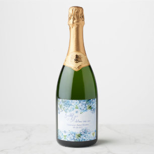 Etiquetas Para Vinos Espumosos Hortensia Azul Algo Azul Despedida de Soltera