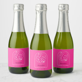 Etiquetas Para Vinos Espumosos Hot Pink Disco Boogie Bridal Shower