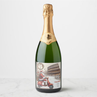 Etiquetas Para Vinos Espumosos Imagen de acuarela de Navidades de Roma en Italia
