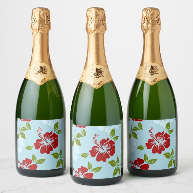Etiquetas Para Vinos Espumosos Impresión hawaiana (Botellas)