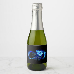 Etiquetas Para Vinos Espumosos Infinito brillante con rosa azul