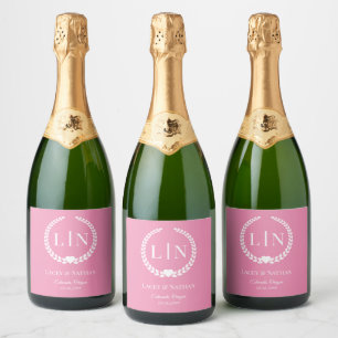 Etiquetas Para Vinos Espumosos Iniciales de monograma de tipografía minimalista e