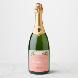 Etiquetas Para Vinos Espumosos Invitación a la dama de honor Bubbly Champagne Pro