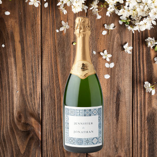 Etiquetas Para Vinos Espumosos Invitación a las baldosas azules y grises de Españ