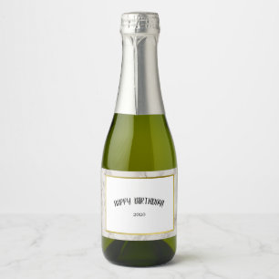 Etiquetas Para Vinos Espumosos Juego de mini Wine Gold & Marble BIrthday