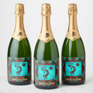 Etiquetas Para Vinos Espumosos Kokopelli del suroeste