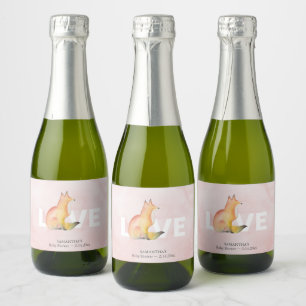 Etiquetas Para Vinos Espumosos La acuarela de San Valentín Fox Brunch y Bubbly