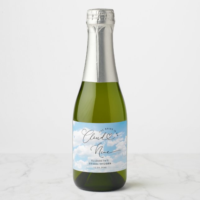 Etiquetas Para Vinos Espumosos La Novia Está En La Nueve Ducha Británica (Anverso)