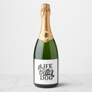 Etiquetas Para Vinos Espumosos La vida es mejor con un perro