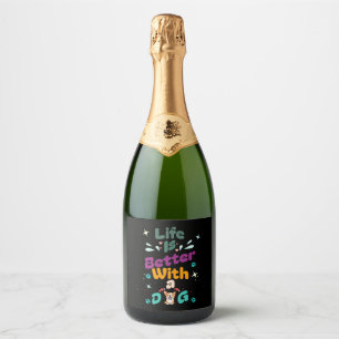 Etiquetas Para Vinos Espumosos La vida es mejor con un perro