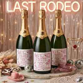 Etiquetas Para Vinos Espumosos Last Rodeo Disco Cowgirl Bachelorette Party