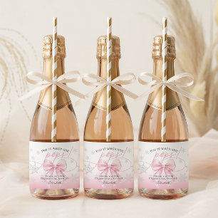 Etiquetas Para Vinos Espumosos Lazo Rosa Invierno Bebé Pop It Cuando Ella Estalla