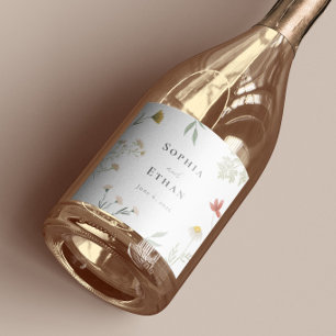 Etiquetas Para Vinos Espumosos Leander Wildflower Boda