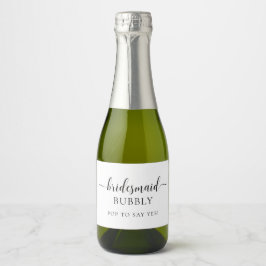 Etiquetas Para Vinos Espumosos Leyton Minimal Bridesmaid Propuesta Sparkling Wine