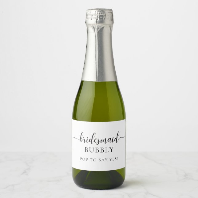 Etiquetas Para Vinos Espumosos Leyton Minimal Bridesmaid Propuesta Sparkling Wine (Anverso)