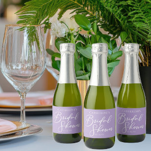 Etiquetas Para Vinos Espumosos Lila Púrpura Despedida de Soltera Personalizada Mi