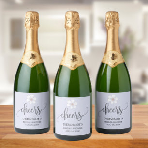 Etiquetas Para Vinos Espumosos Lilac Floral Bridal Shower