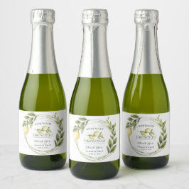 Etiquetas Para Vinos Espumosos Limoncello Floral Licor Acuarela Personalizado