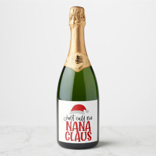 Etiquetas Para Vinos Espumosos Llámame Nana Claus Mamá de Navidad