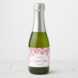 Etiquetas Para Vinos Espumosos Lluvia de Regalos de Boda de Flor de Cerezo en Acu