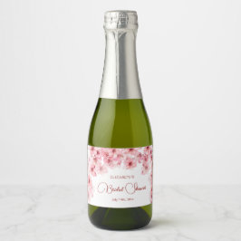 Etiquetas Para Vinos Espumosos Lluvia de Regalos de Boda de Flor de Cerezo en Acu