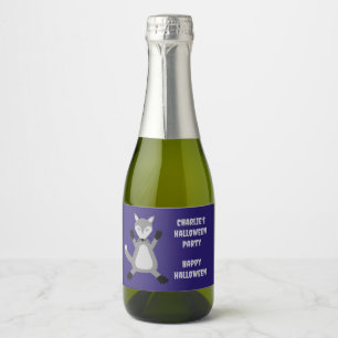 Etiquetas Para Vinos Espumosos Lobo de Halloween espeluznantemente lindo personal