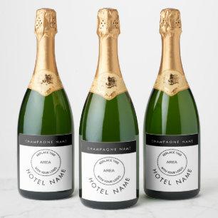 Etiquetas Para Vinos Espumosos Logotipo simple Personalizado Nombre del hotel Cua