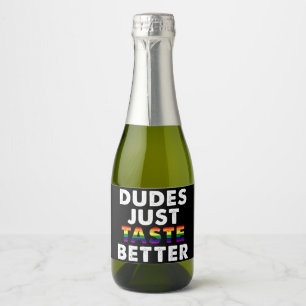 Etiquetas Para Vinos Espumosos Los tipos solo saben mejor Regalo para el Orgullo 