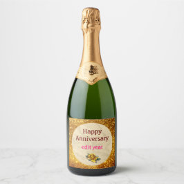 Etiquetas Para Vinos Espumosos Lujo Sparkling Wine Gold Purpurina Marble Customiz