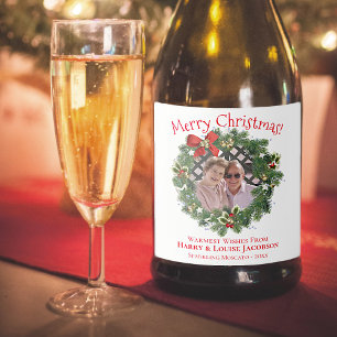Etiquetas Para Vinos Espumosos Marco de foto satinado navideño navideño