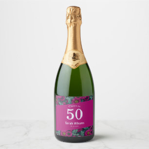 Etiquetas Para Vinos Espumosos Margarita Colorida Cumpleaños 70 Para Mamá Morado