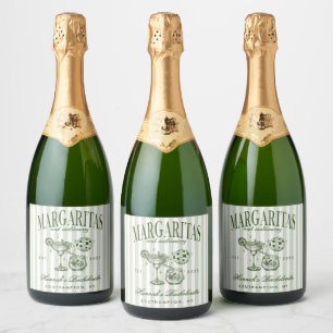 Etiquetas Para Vinos Espumosos Margaritas modernas retro y barca rayada de madure